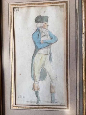 null 18th century French school, drawing, depicting a gentleman. Bears the date 1791...