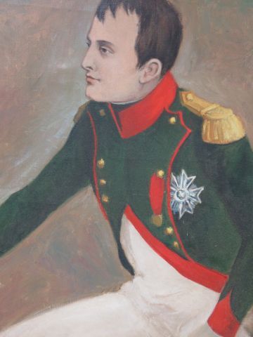 null J. FERRY, d'après VIBERT, "Napoléon" Huile sur toile. Signée et datée à l'arrière....