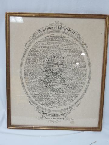 null Reproduction of the American Declaration of Independence. Framed under glass....