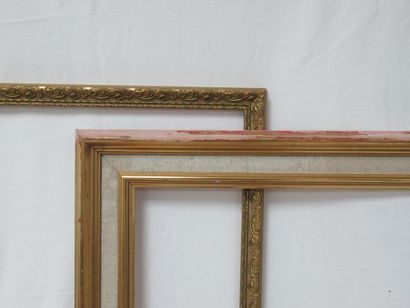 null Lot including a framed reproduction and a frame. From 50 to 58 cm (wear and...