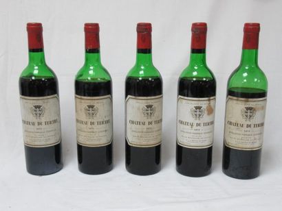 null 5 bottles of Margaux, Château Du Tertre, 1975. (very low, els)