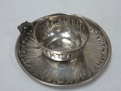 null Cup and its miniature silver saucer. Minerva, first title. Weight: 28 g