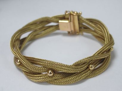 null Bracelet en or 18K (poinçon Hibou). Long.: 17 cm (ouvert) Poids : 26,16 g