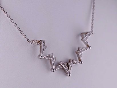 null Necklace with an 18 karat white gold Star of David deployant set with 45 untreated...
