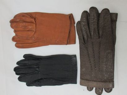 null Lot de 3 paires de gants en cuir. Taille 7.