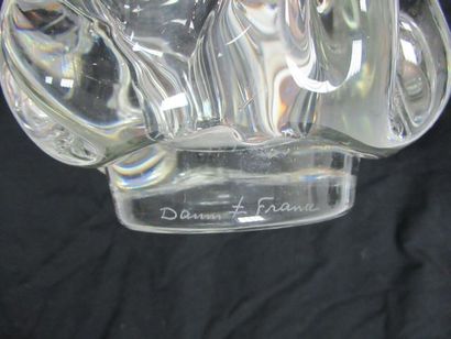 null DAUM France Important crystal vase. 27 cm (stripes of use underneath, small...