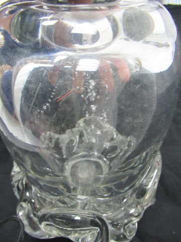 null DAUM France Important crystal vase. 27 cm (stripes of use underneath, small...