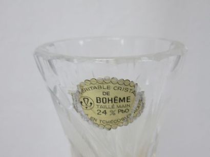 null Vase soliflore en cristla de Bohême. Haut.: 25 cm
