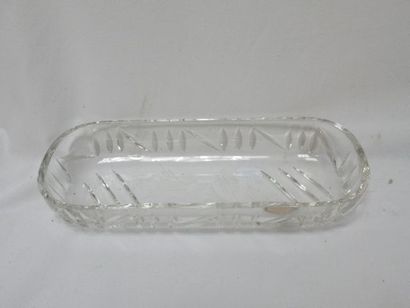 null Porte-brosse en cristal taillé. 24 cm