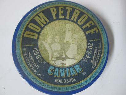 null Amusing set of 12 old caviar tins in enamelled sheet metal