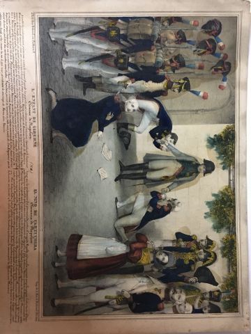 null Ensemble de 6 estampes polychromes début XIXème sur le souvenir napoléonien...