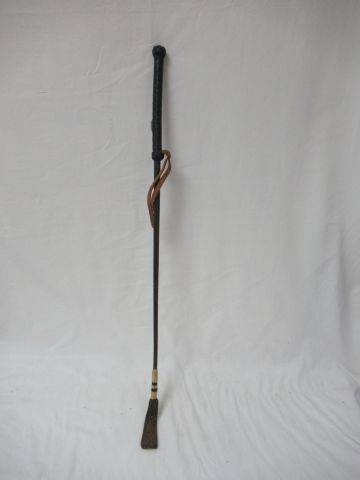 null Leather whip. Length: 66 cm