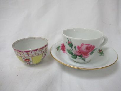 null MEISSEN Set consisting of a cup and saucer (catering) and a small bowl. 4-5...
