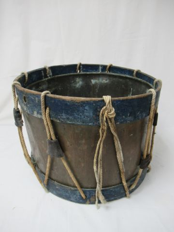null Element de tambour ancien en bois et laiton. 31 x 40 cm (manque les peaux, ...