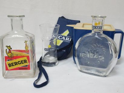 null Advertising set, including a Ricard set (glass pitcher, glass, cooling glass...