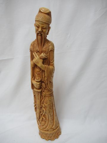 null ASIA Okimono in resin, depicting a dignitary. Height: 41 cm