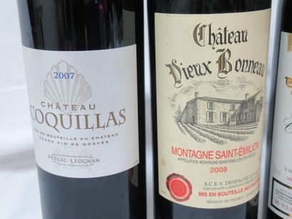 null Lot de 4 bouteilles de vin rouge : 1 de Montagne Saint Emilion Château Vieux...