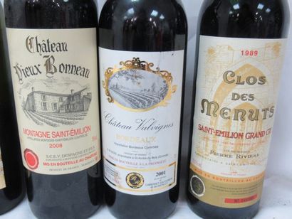 null Batch of 4 bottles of red wine: 1 of Montagne Saint Emilion Château Vieux Tonneau...
