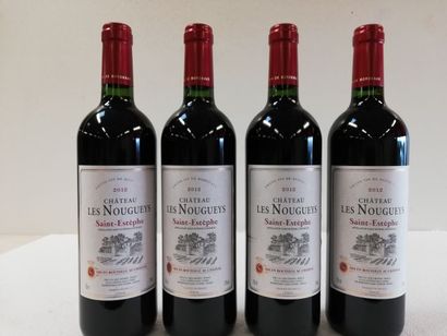 null 4 bouteilles de Saint Estèphe. 2012 Château les Nougueys. Les Vignobles du Château...