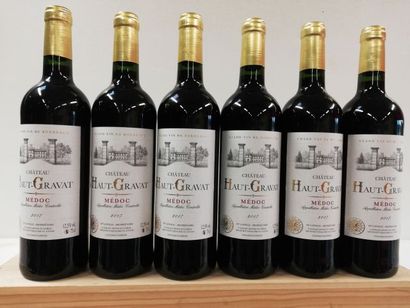 6 bouteilles de Château Haut Gravat 2017....