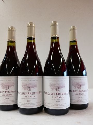 null 4 bouteilles de Mercurey 2014 - 1er Cru - Les Crêtes. Bouteille lourde 18ème....