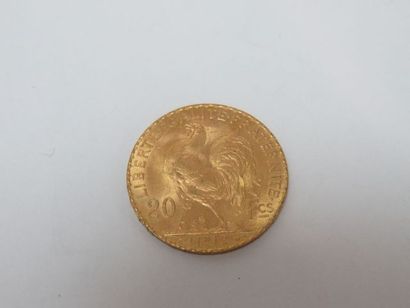 null Pièce de 20 francs or, Coq, 1912. Poids : 6,54 g