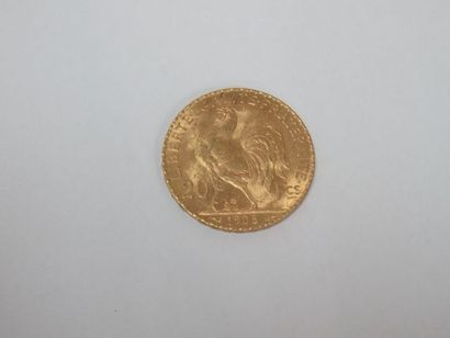 null Pièce de 20 francs or, Coq, 1908. Poids : 6,53 g