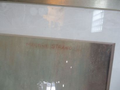 null Martine STRANO "Nature morte au verre" Pastel. SHD. 47 x 64 cm Encadré sous...