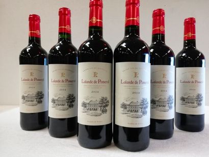 null 6 bouteilles de Lalande de Pomerol. 2014. AOC. Grand vin de Bordeaux