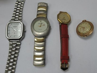 null Lot de montres fantaisie pour homme et femme en acier et métal doré.