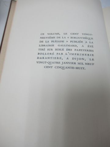 null LA PLEIADE, Alain, "Les Arts et les Dieux", 1958