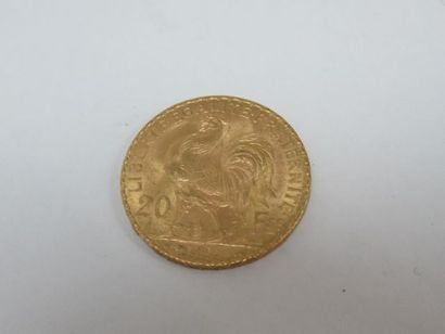 null Pièce de 20 francs or, Coq, 1910. Poids : 6,52 g