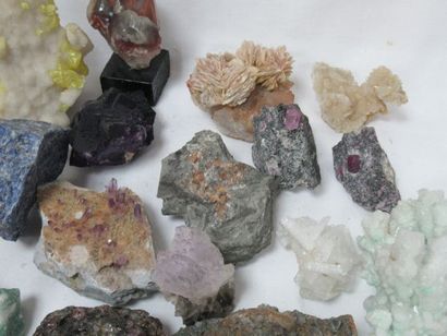 null 
Lot de minéraux : quartz rose, pyrite, améthyste, rubis … 6-14 cm 



Nous...