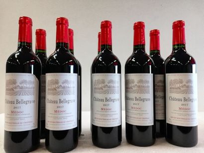 null 9 bouteilles de Château Bellegrave. 2017. Médoc Propriétaire Récoltant. Vignobles...