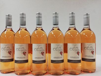 null 6 grandes bouteilles (100 cl) de Rosé de l'Ardèche. Les Olivetes IGP. Les vignerons...