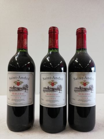 null 3 bouteilles de Bergerac Rouge 2000. Le Saint André. André Quancard. Grand millésime...