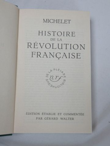 null LA PLEIADE, Michelet "Histoire de la Révolution française", tome 1, 1939

Si...