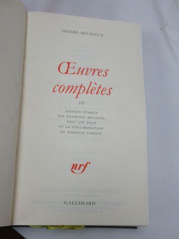 null LA PLEIADE, Henri Michaux "Œuvres complètes", tome 3, 2004

Si vous ne pouvez...