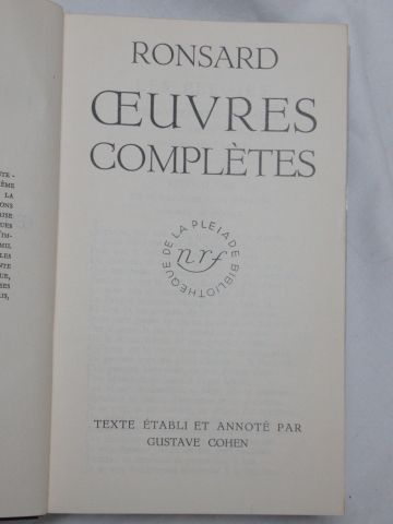 null LA PLEIADE, Ronsard "Œuvres complètes", tome 2, 1938

Si vous ne pouvez pas...