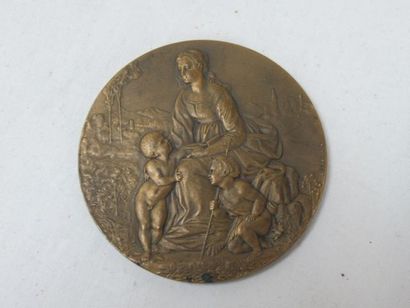 null Médaille en bronze, figurant "La Belle Jardinière". Diam.: 7 cm

Si vous ne...