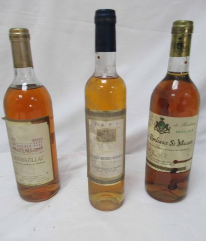 null Lot de 3 bouteilles de vin moelleux : 1 Montabazillac (sd, B, es), 1 Côtes de...