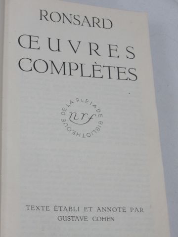 null LA PLEIADE, Ronsard "Œuvres complètes", tome 1, 1938

Si vous ne pouvez pas...