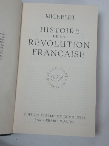 null LA PLEIADE, Michelet "Histoire de la Révolution française", tome 2, 1939

Si...