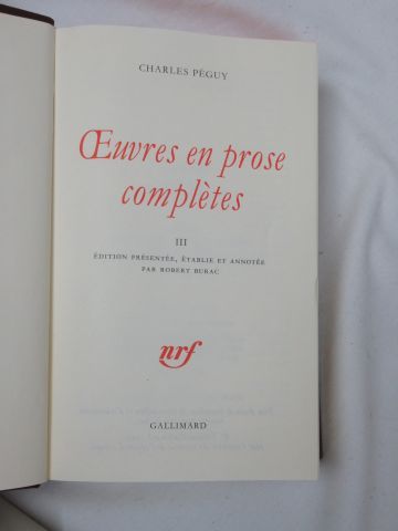 null LA PLEIADE, Peguy "Œuvres en prose complétes" tome 3, 1992

Si vous ne pouvez...