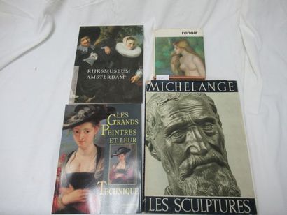 null Lot de 3 livres et catalogues sur la Peinture (Rembrandt, Renoir) et la Sculpture...