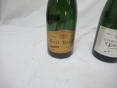 null Lot de 3 bouteilles de Champagne : Gill Brest, Vessier, "Ecole Boulle" 1986...