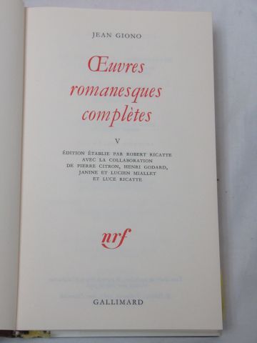 null LA PLEIADE, Giono, "Œuvres romanesques complètes", tome 5, 1980

Si vous ne...