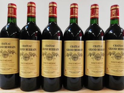 null 6 bouteilles de Ghaut-Médoc. 1993. Château Grand-Merrain. Vignobles Christian...