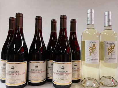 null Lot de 8 bouteilles : 6 Hautes Côtes de Beaune. 2018. Paul Henri Lacroix et...