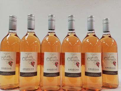 null 6 bouteilles (100 cl) de Rosé sec de l'Ardèche. Les Olivettes s/m. Les Vignerons...